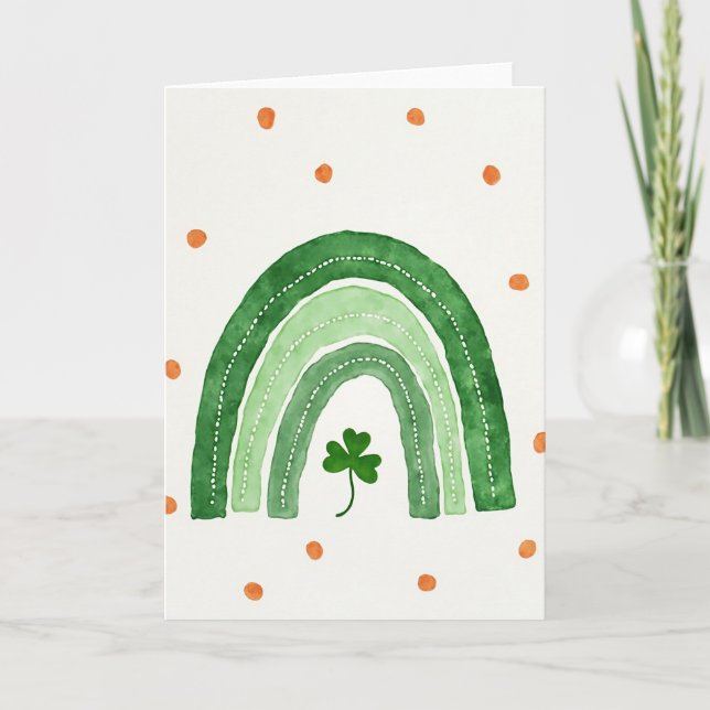 Green Rainbow Shamrock Card (Front)