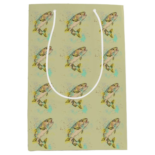 Green Rainbow Trout Gift Bag (Front)