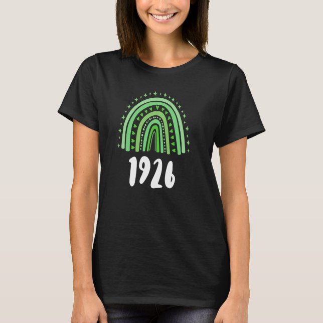 Green Rainbow Year Of Birth 1926 Birthday T-Shirt (Front)
