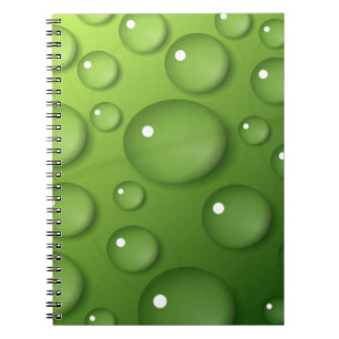Green Raindrop Pattern Notebook