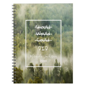 Green Rainy Forest Motivational Nature Name Notebook by Nordic_designs at Zazzle