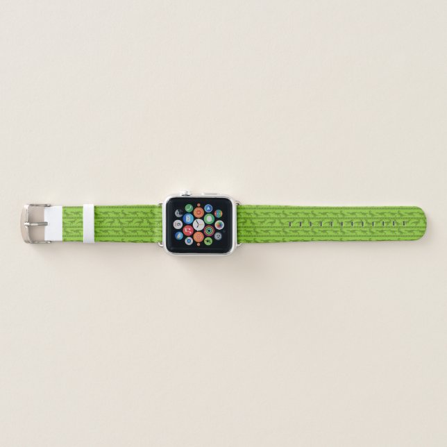 Green Raptor Pattern Apple Watch Band (Front)