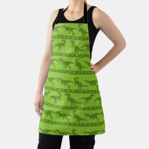 Green Raptor Pattern Apron