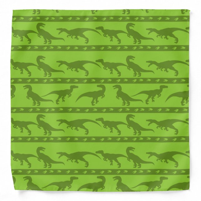 Green Raptor Pattern Bandana (Front)