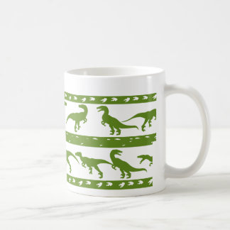 Green Raptor Pattern Coffee Mug