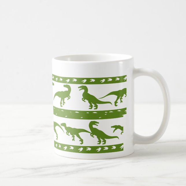 Green Raptor Pattern Coffee Mug (Right)