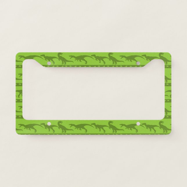 Green Raptor Pattern License Plate Frame (Front)
