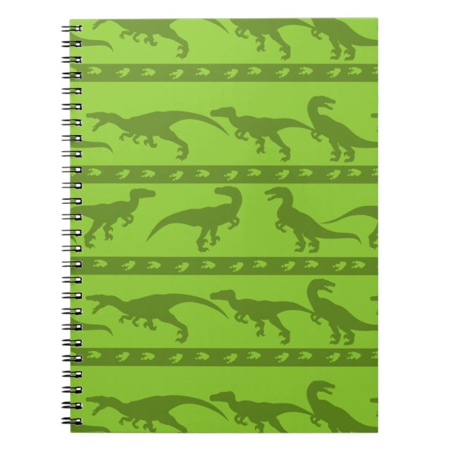 Green Raptor Pattern Notebook (Front)