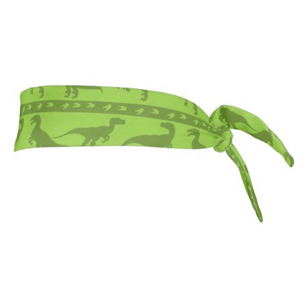 Green Raptor Pattern Tie Headband