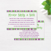 Green & Raspberry Stripes Baby Shower Book Request (Desk)