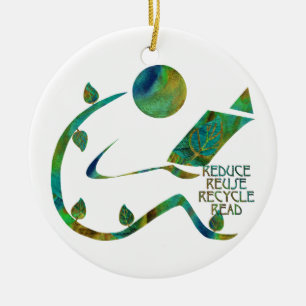 Green Reader / Four Rs Ornament