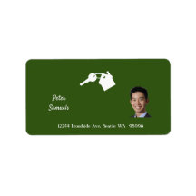 Green Real Estate Agent Return Address Label