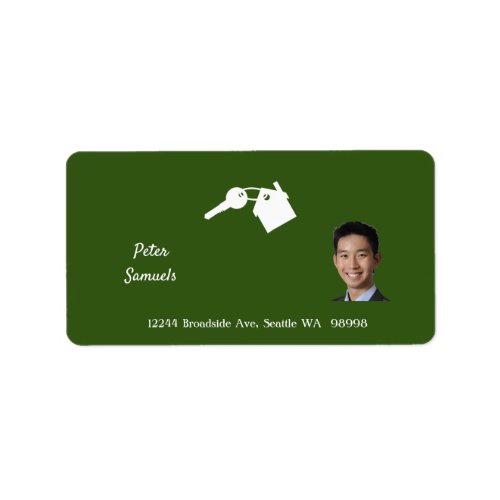 Green Real Estate Agent Return Address Label