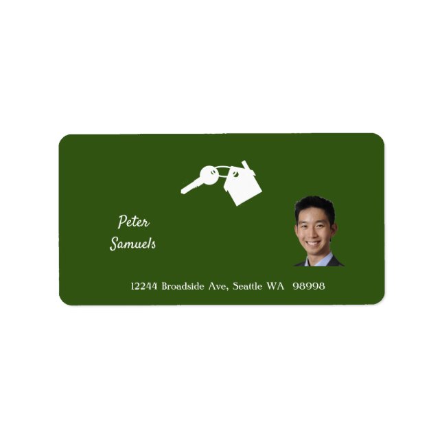 Green Real Estate Agent Return Address Label (Front)