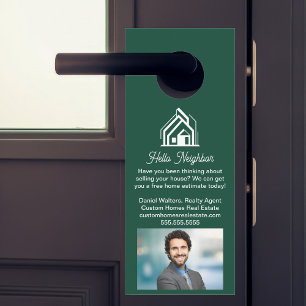Green Real Estate Company Advertising Home Realtor Door Hanger