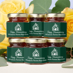 Green Real Estate Company Custom Realtor Honey Jar Favors