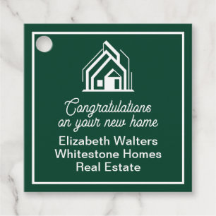 Green Real Estate Company Custom Realtor Party Favor Tags