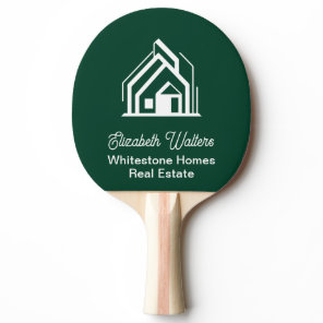 Green Real Estate Company Custom Realtor Ping Pong Paddle