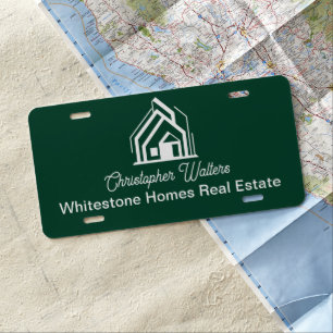 Green Real Estate Company Customized Realtor License Plate