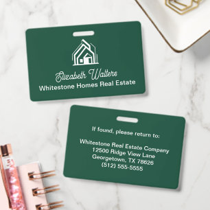 Green Real Estate Company House Custom Realtor Badge