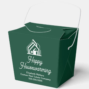 Green Real Estate Company Housewarming Fortune Favor Boxes