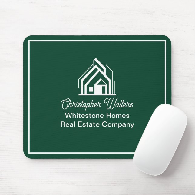 Green Real Estate Company Personalized Realtor Mouse Pad (With Mouse)