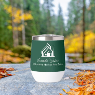 Green Real Estate Company Personalized Realtor Thermal Wine Tumbler