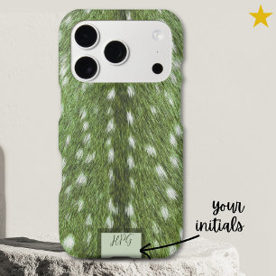 Green Realistic Deer Hair Fawn Spots Faux Fur iPhone 17 Pro Case
