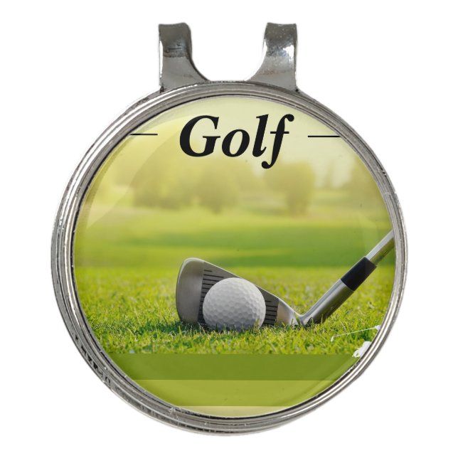 Green Realistic Golf Tournament Custom Best Hat Clip (Front)