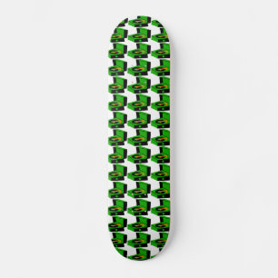 Green Record Player Houndstooth Skateboard Deck