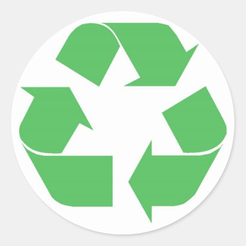 Green recycle classic round sticker