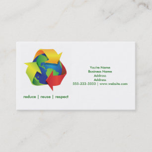 Green Recycle Earth Day Green Business Cards