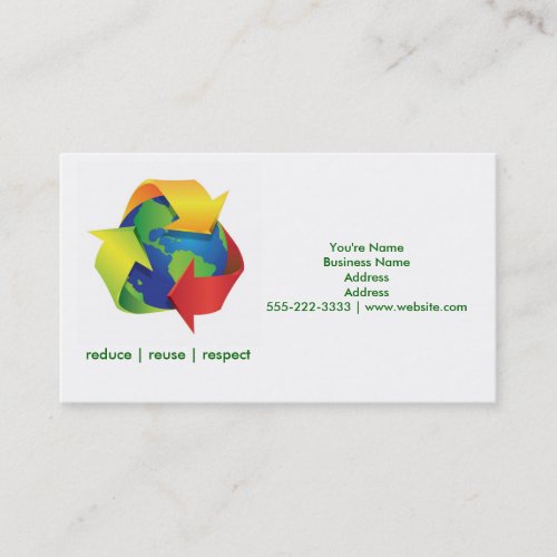Green Recycle Earth Day Green Business Cards
