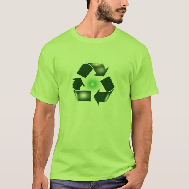 Green Recycle Logo Basic T-Shirt (Front)