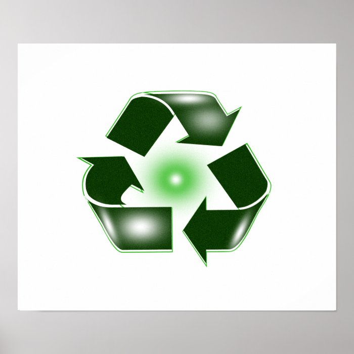Green Recycle Logo Small Poster  Print