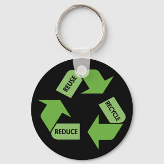 Green Recycle Reuse Reduce Keychain