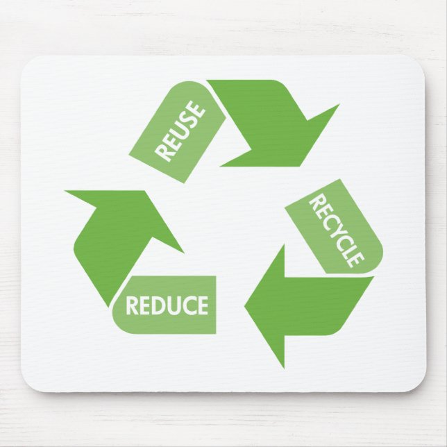 Green Recycle Reuse Reduce Mouse Pad (Front)