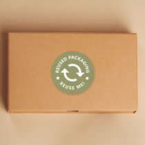 Green Recycle & Reused packaging, Reuse me Sticker