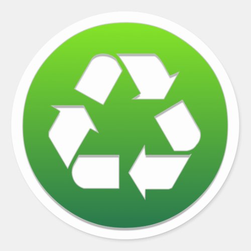 Green Recycle Sign Classic Round Sticker