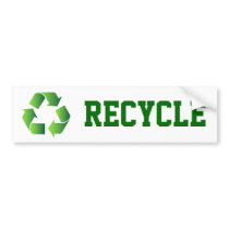 Green Recycle Symbol Bumper Sticker