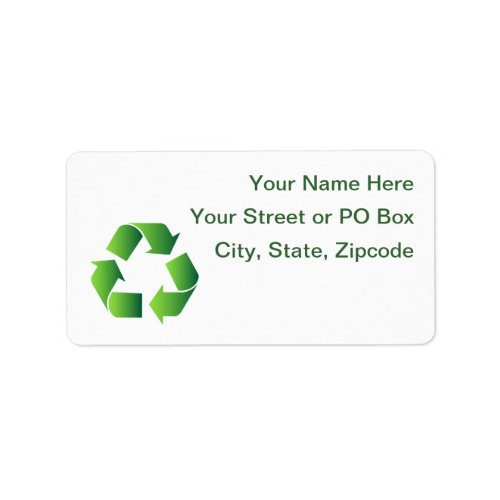 Green Recycle Symbol Label