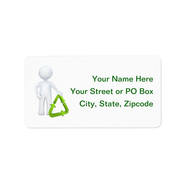 Green Recycle Symbol & Man Label (Front)
