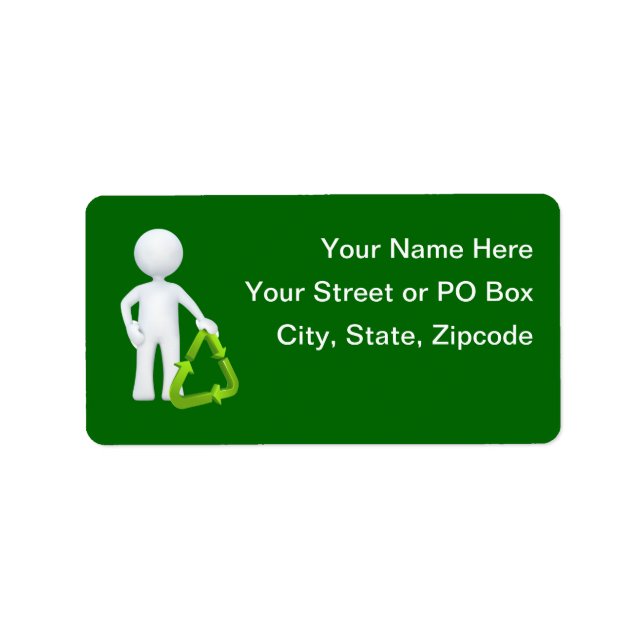 Green Recycle Symbol & Man Label (Front)