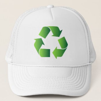 Green Recycle Symbol Trucker Hat by Lasting__Impressions at Zazzle