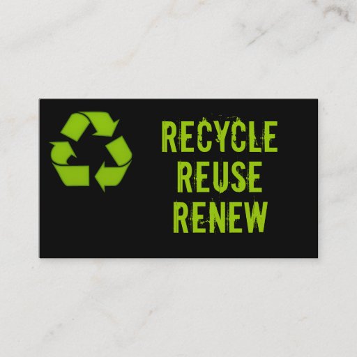Customizable Green Recycle Template Business Card