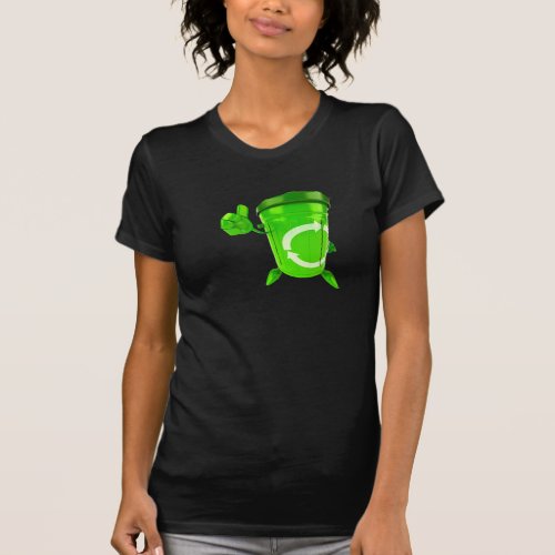 Green Recycling Bin Womens T_Shirt