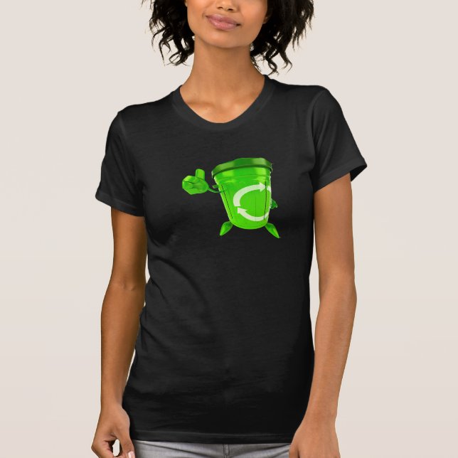 Green Recycling Bin Womens T-Shirt (Front)