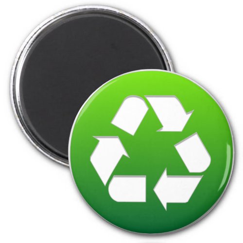 Green Recycling Symbol Magnet