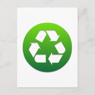 Green Recycling Symbol Postcard
