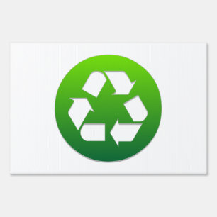 Green Recycling Symbol Sign